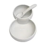 Plato doble de silicona y cuchara Saro Nature