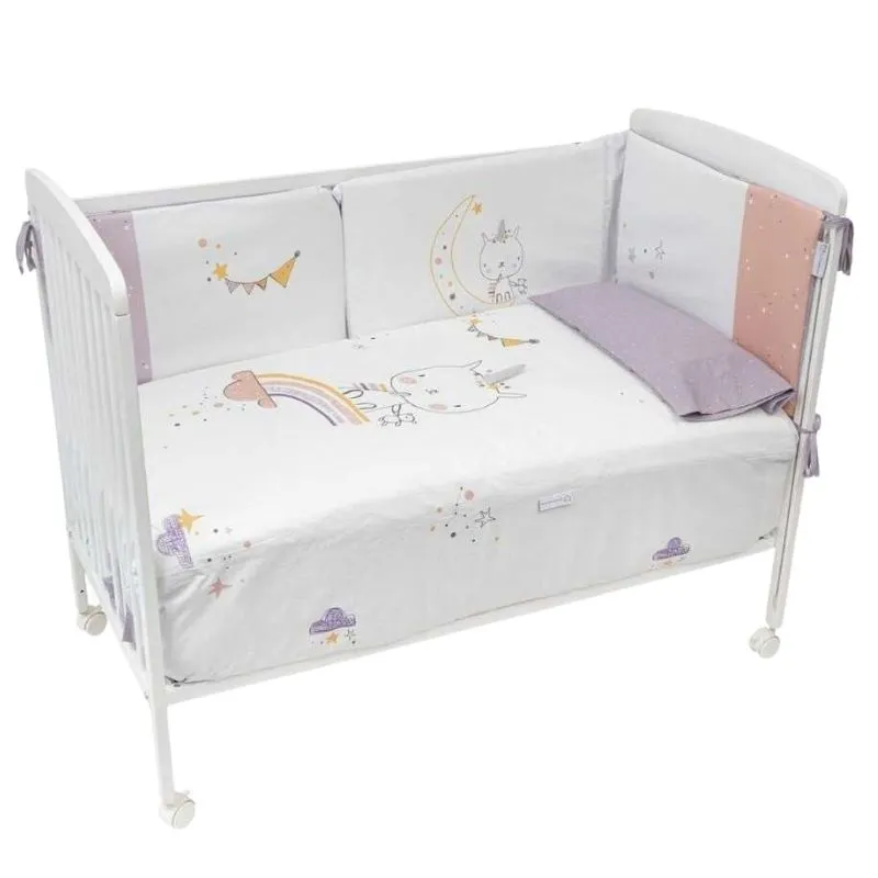 Bimbidreams Unicornio Edredón + Protector + Cojines Cuna 70x140 cm