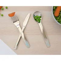 Set Cubiertos Infantiles en Acero Inoxidable Kiokids