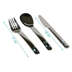 Set Cubiertos Infantiles en Acero Inoxidable Kiokids