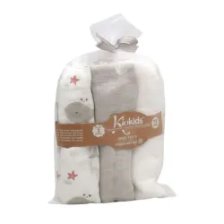 Pack 3 Muselinas Bambú 70X70cm Kiokids