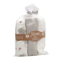 Pack 3 Muselinas Bambú 70X70cm Kiokids