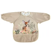 Kiokids Babero impermeable con mangas Ciervo beige