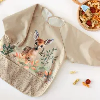 Kiokids Babero impermeable con mangas Ciervo beige