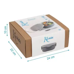 Kiokids Caja almuerzo cuadrado acero inoxidable
