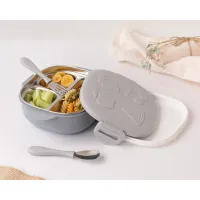 Kiokids Caja almuerzo cuadrado acero inoxidable