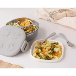 Kiokids Caja almuerzo cuadrado acero inoxidable