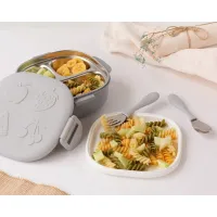 Kiokids Caja almuerzo cuadrado acero inoxidable