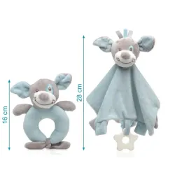 Kiokids Set de Doudou y Sonajero Perrito