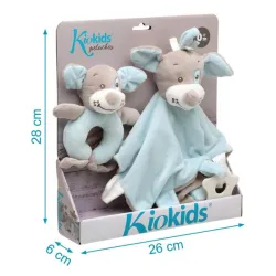 Kiokids Set de Doudou y Sonajero Perrito