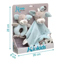 Kiokids Set de Doudou y Sonajero Perrito