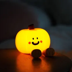 InnoGIO Luz Nocturna Calabaza de Silicona LED Recargable para Bebé