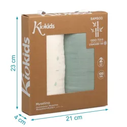 Kiokids Set de dos muselinas Bambú