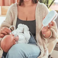 InnoGIO GIOmum Line Soft Extractor de Leche Eléctrico Doble con Aspirador Nasal GIO-360