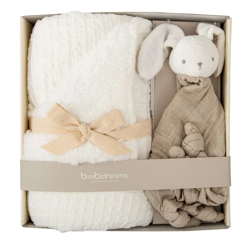 Bimbidreams Manta waffle/borreguillo con Doudou - Set Regalo