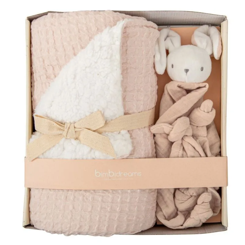 Bimbidreams Manta waffle/borreguillo con Doudou - Set Regalo