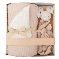 Bimbidreams Manta waffle/borreguillo con Doudou - Set Regalo