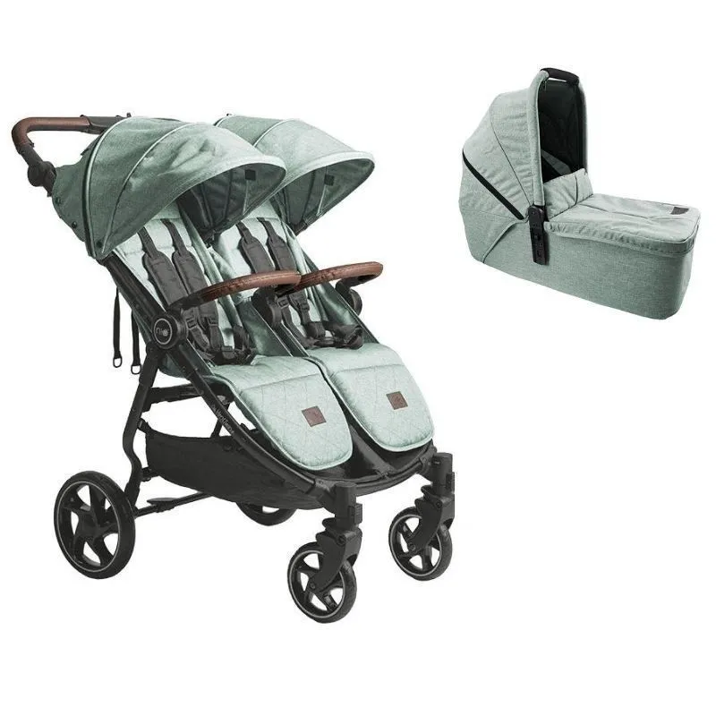 Niu Vent Twin Cochecito Gemelar + con 1 Capazo