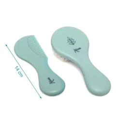 Kiokids Set de peine y cepillo de cerdas naturales