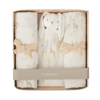 Set de regalo gasas + doudou Bimbidreams – Algodón y bambú suave