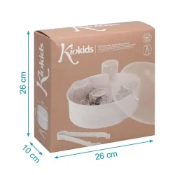 sterilizador microondas bebé Kiokids con pinzas – Limpieza rápida y segura