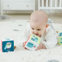 Set cubos sonajero Blandit Miniland – Juguete sensorial bebé