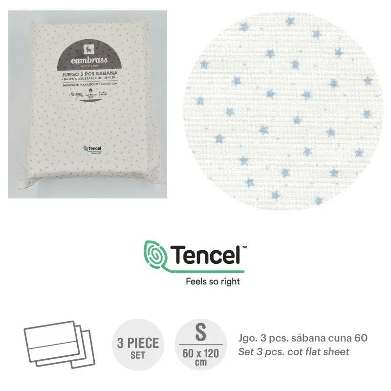 Cambrass Tríptico Sábanas Cuna 60x120 cm Tencel