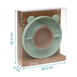 Plato de silicona con ventosa Kiokids – Plato bebé con compartimentos