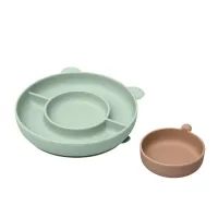 Plato de silicona con ventosa Kiokids – Plato bebé con compartimentos