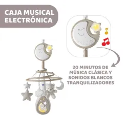 Chicco Next2Dreams Móvil de Cuna Musical con Luz y Sonidos Blancos