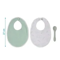 Set baberos y cuchara silicona Kiokids – Alimentación bebé
