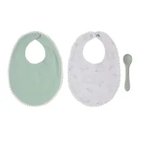 Set baberos y cuchara silicona Kiokids – Alimentación bebé