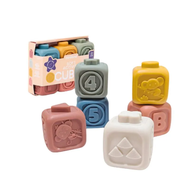 Cubos apilables bebé Miniland | 6 cubos de goma