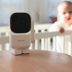 InnoGIO GIOSafety Robot Vigilabebés con Cámara, Pantalla y Visión Nocturna Bebé