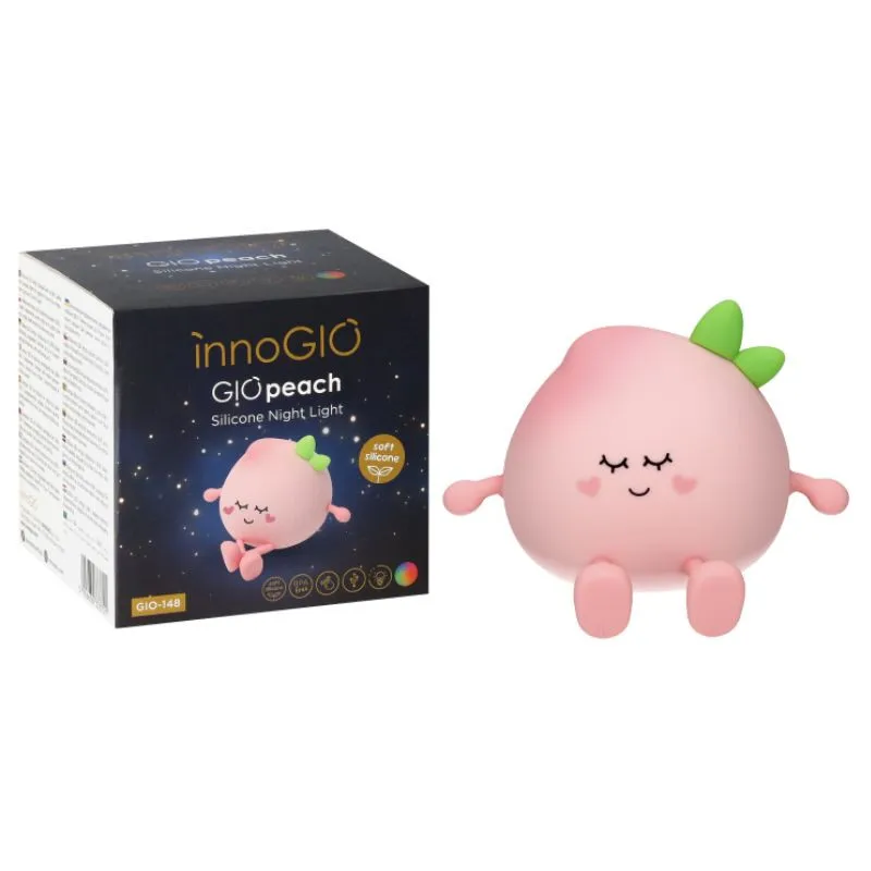 InnoGIO Luz Nocturna Melocotón de Silicona LED Recargable