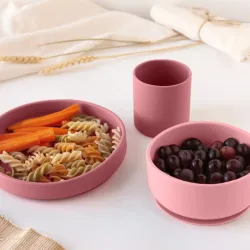 Kiokids Vajilla de Silicona con ventosa 3 piezas