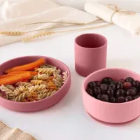 Kiokids Vajilla de Silicona con ventosa 3 piezas
