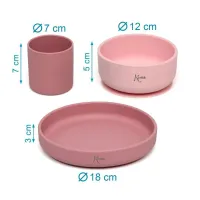 Kiokids Vajilla de Silicona con ventosa 3 piezas