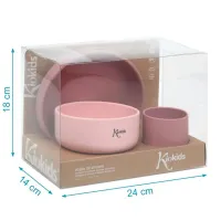 Kiokids Vajilla de Silicona con ventosa 3 piezas
