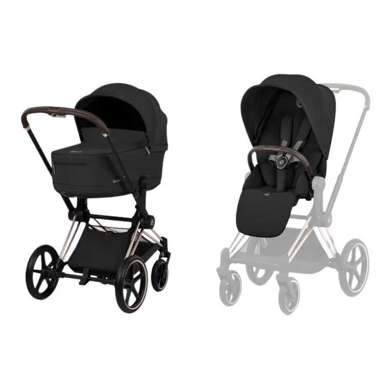Cybex Priam Comfort Collection Duo 2026_Sepia Black_chasis Rosegold