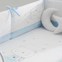 Bimbidreams Edredón con Protector cuna Oso Polar + Cojin