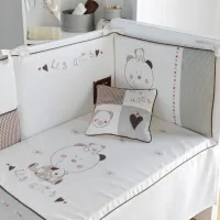 Bimbidreams Edredón con Protector cuna Les Amis Oso Marron
