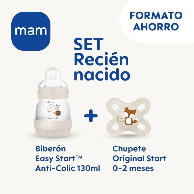 Mam Easy Start Anti-Colic Set de recien nacido Biberón y chupete