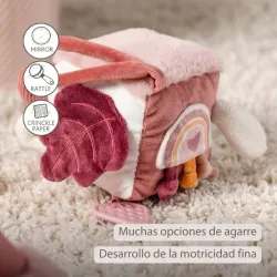 Nattou Cubo de actividades suave Lapidou - 18 cm Rosa