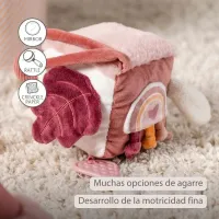 Nattou Cubo de actividades suave Lapidou - 18 cm Rosa