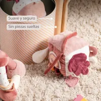 Nattou Cubo de actividades suave Lapidou - 18 cm Rosa