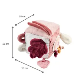 Nattou Cubo de actividades suave Lapidou - 18 cm Rosa