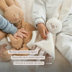 Nattou Doudou conejo Lapidou - 27 x 27 cm Sand
