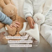 Nattou Doudou conejo Lapidou - 27 x 27 cm Sand