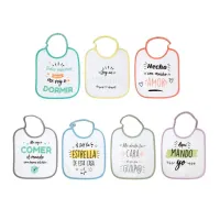 Kiokids Set de 7 baberos semanales con frases divertidas
